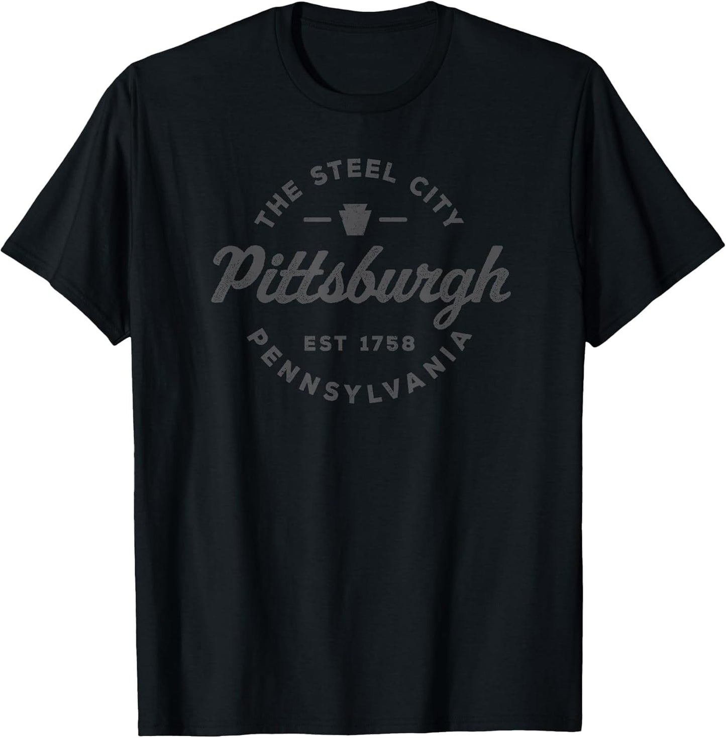 Vintage Pittsburgh Circle Logo Men Retro Throwback Souvenir
