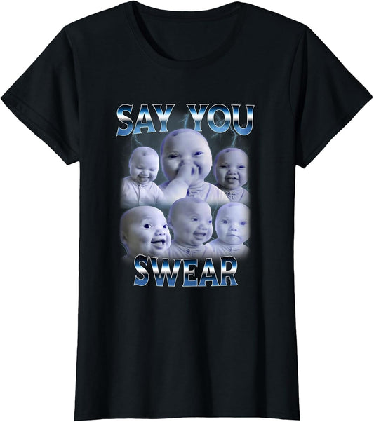 Say You Swear Ai Niche Baby Holding Back Laugh Genz Meme