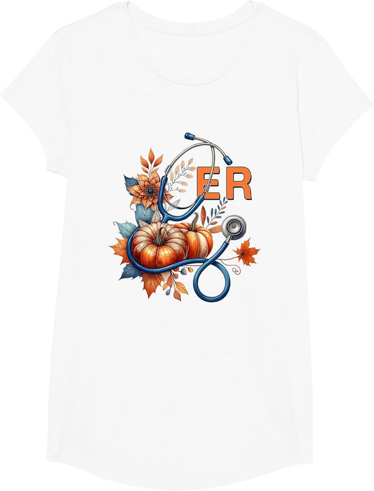 Fall Floral Stethoscope ER Emergency Room Nurse Appreciation