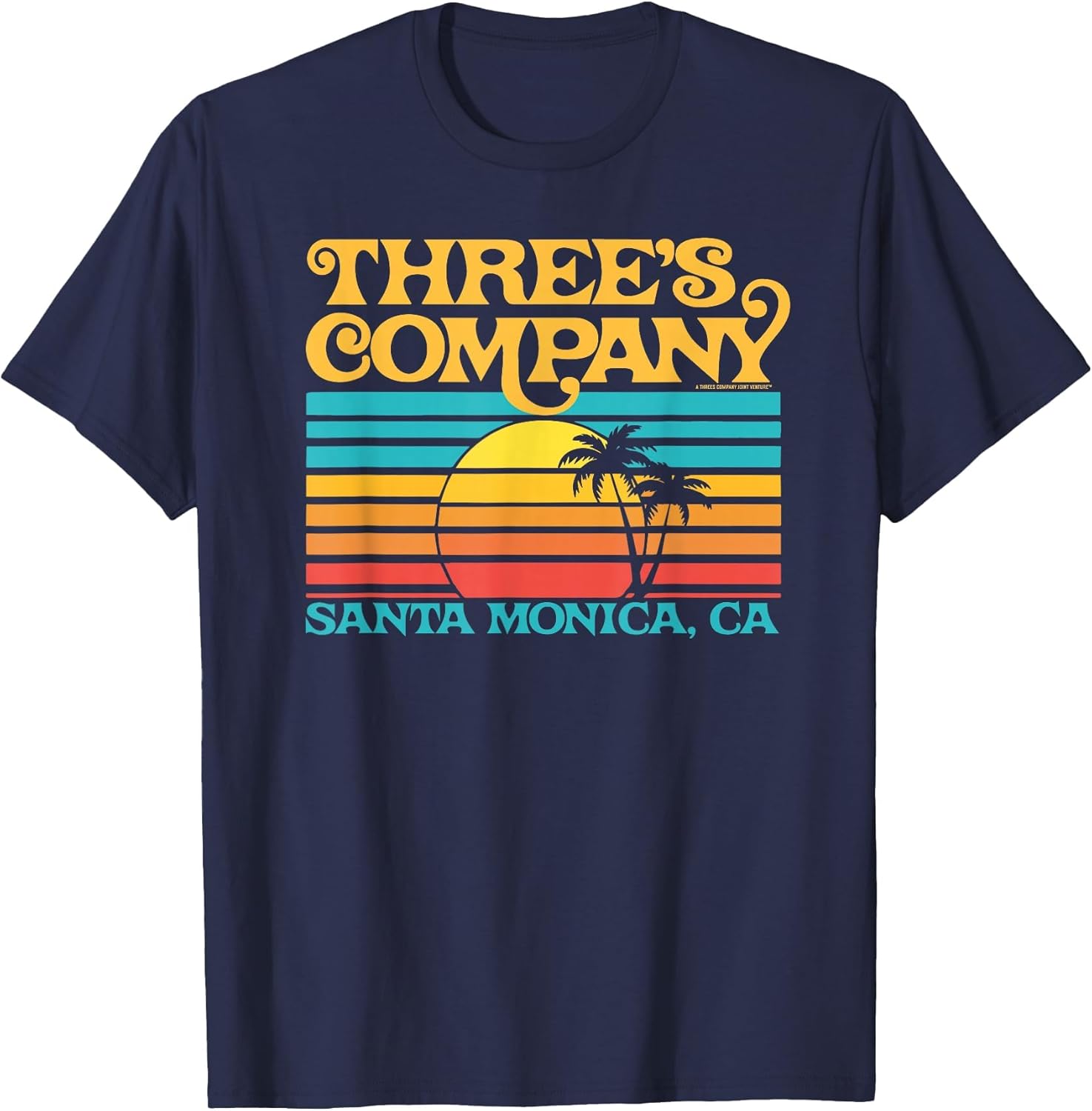Three's Company Logo Santa Monica Retro 80's Sunset