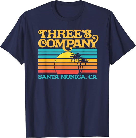 Three's Company Logo Santa Monica Retro 80's Sunset