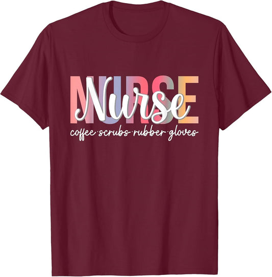 Funny Nurse Coffee Scrubs Rubber Gloves Nurse Life