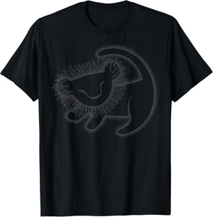 Disney The Lion King Simple Line Art Simba Cave Painting , Men, Black, X-Large