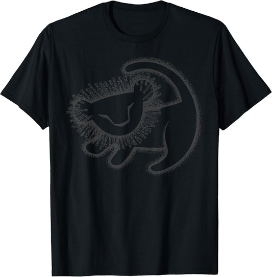 Disney The Lion King Simple Line Art Simba Cave Painting , Men, Black, X-Large