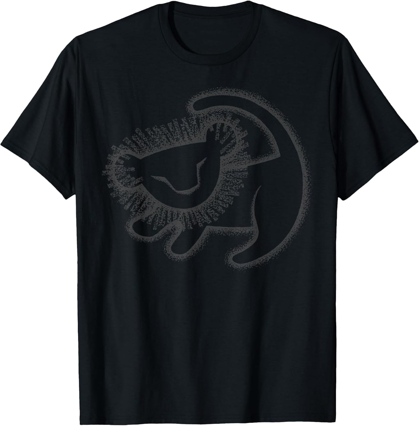 Disney The Lion King Simple Line Art Simba Cave Painting , Men, Black, 3X-Large