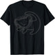 Disney The Lion King Simple Line Art Simba Cave Painting , Men, Black, 3X-Large