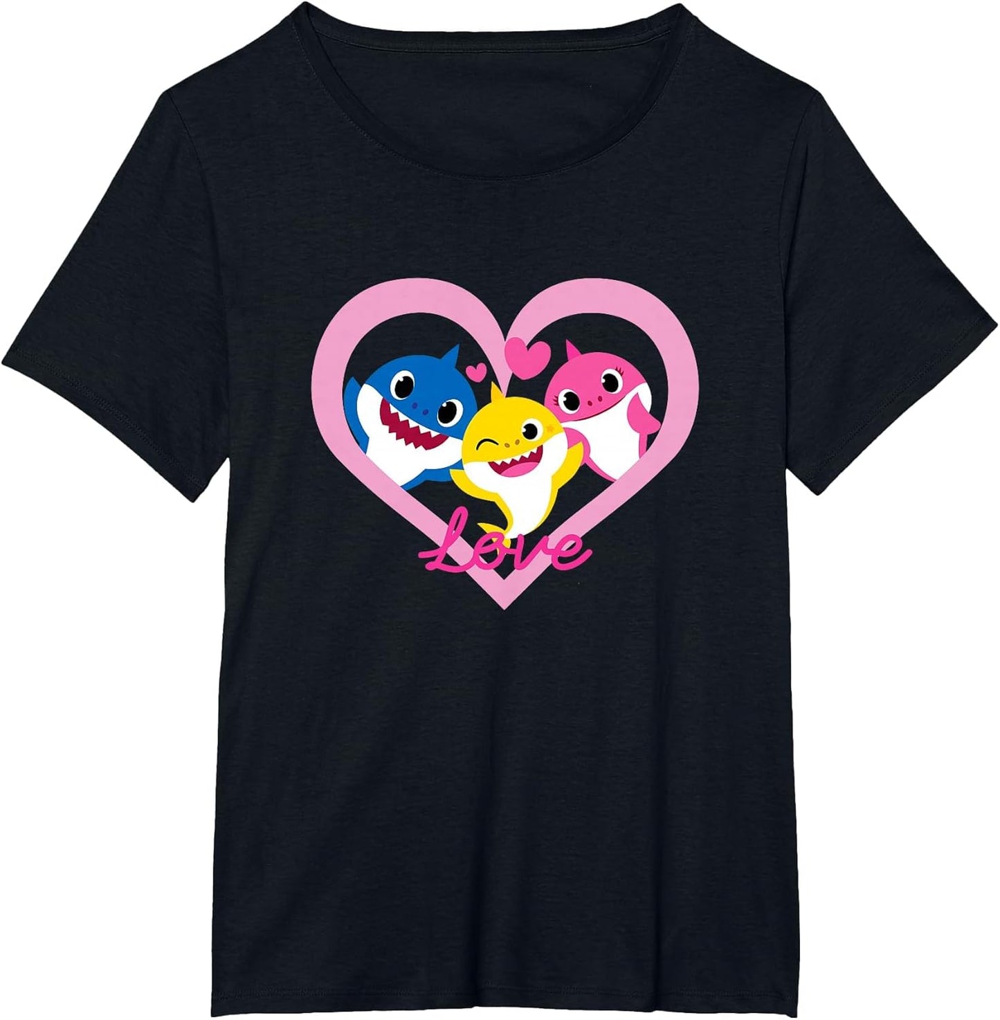 Baby Shark Family Love Pink Hearts