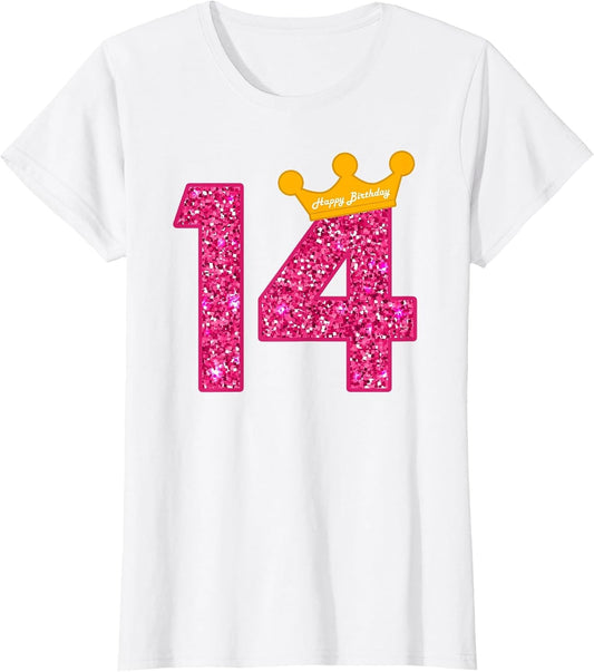 Happy Birthday Shirt, Girls 14th Party 14 Years Old Bday