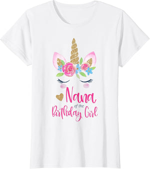 Unicorn Nana of The Birthday Girl Shirt Matching Party