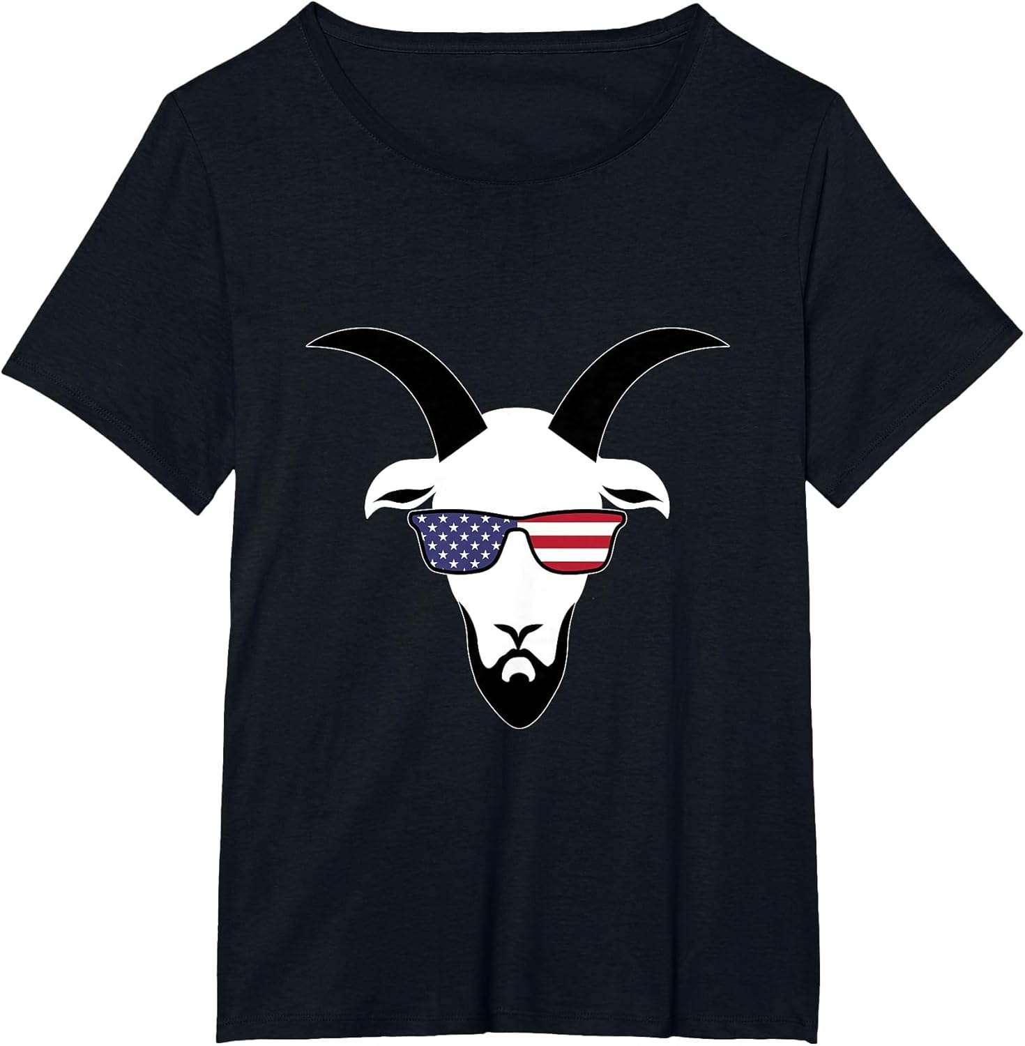 4th of July American Hipster Goat with Beard and Sunglasses