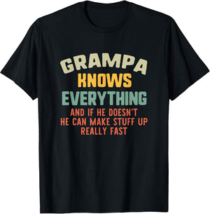 Grampa Knows Everything Vintage Grandpa Funny