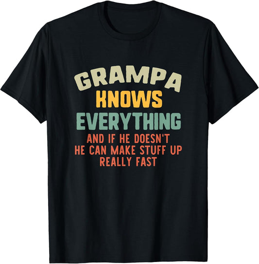 Grampa Knows Everything Vintage Grandpa Funny
