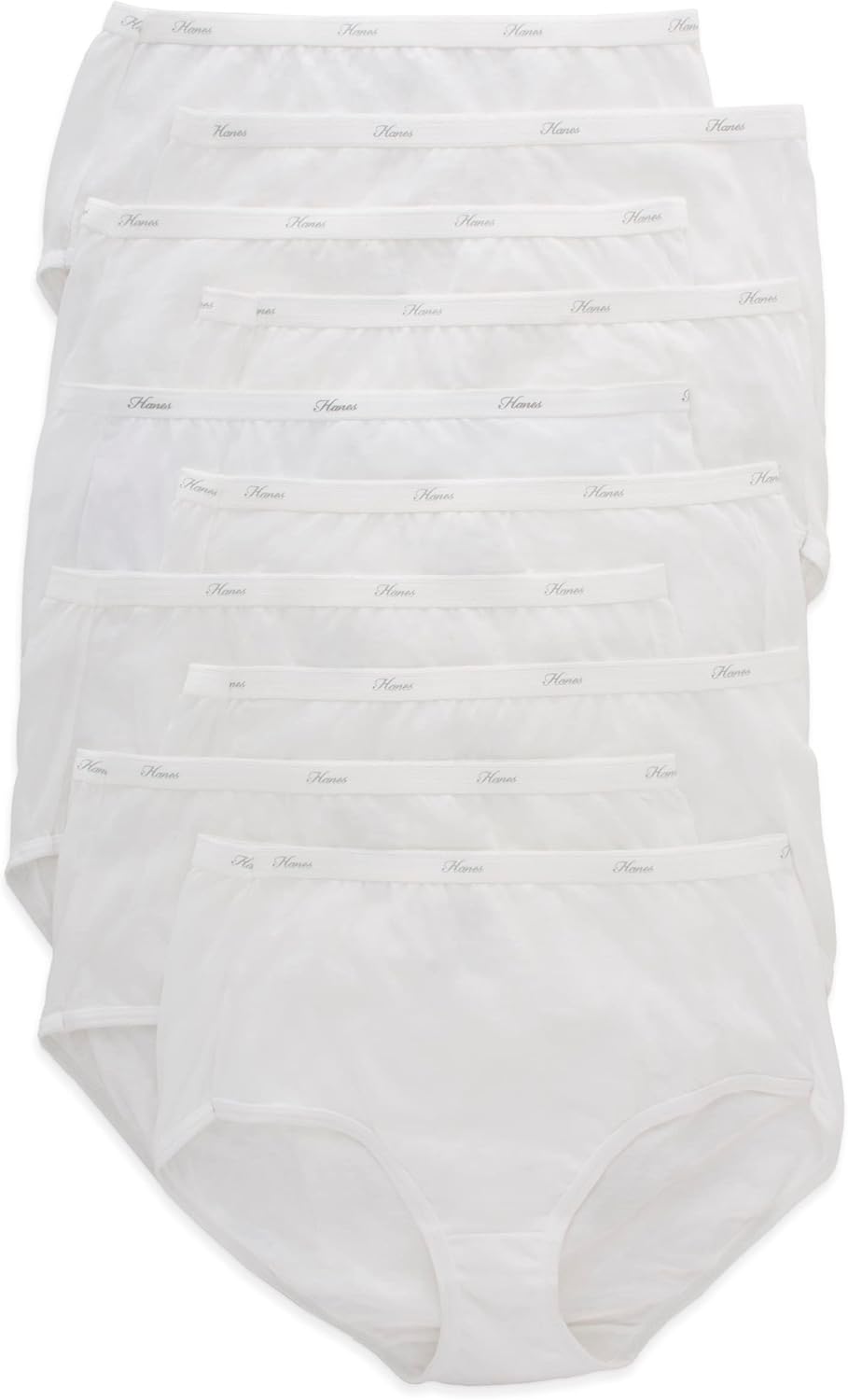 Hanes Women's Underwear Pack, 10-Pack, Full-Coverage Cotton Blend Panties, Moisture-Wicking Underwear