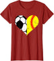 Soccer Softball Heart Funny Soccer Softball Mom
