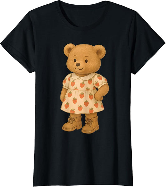 Cottagecore Strawberry Teddy Bear Vintage Nature Forestcore