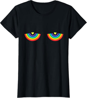 Rainbow Boobs LGBTQ Feminist Gay Lesbian Pride Bra Heart