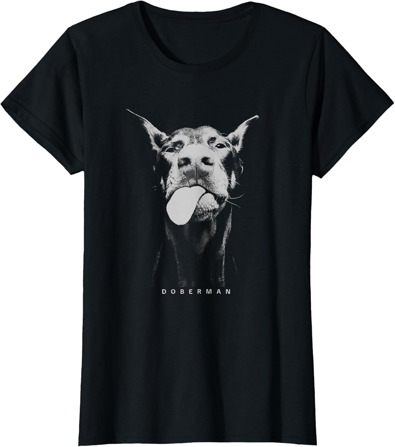 Playful Doberman Serving Attitude with a Tongue-Out Smirk