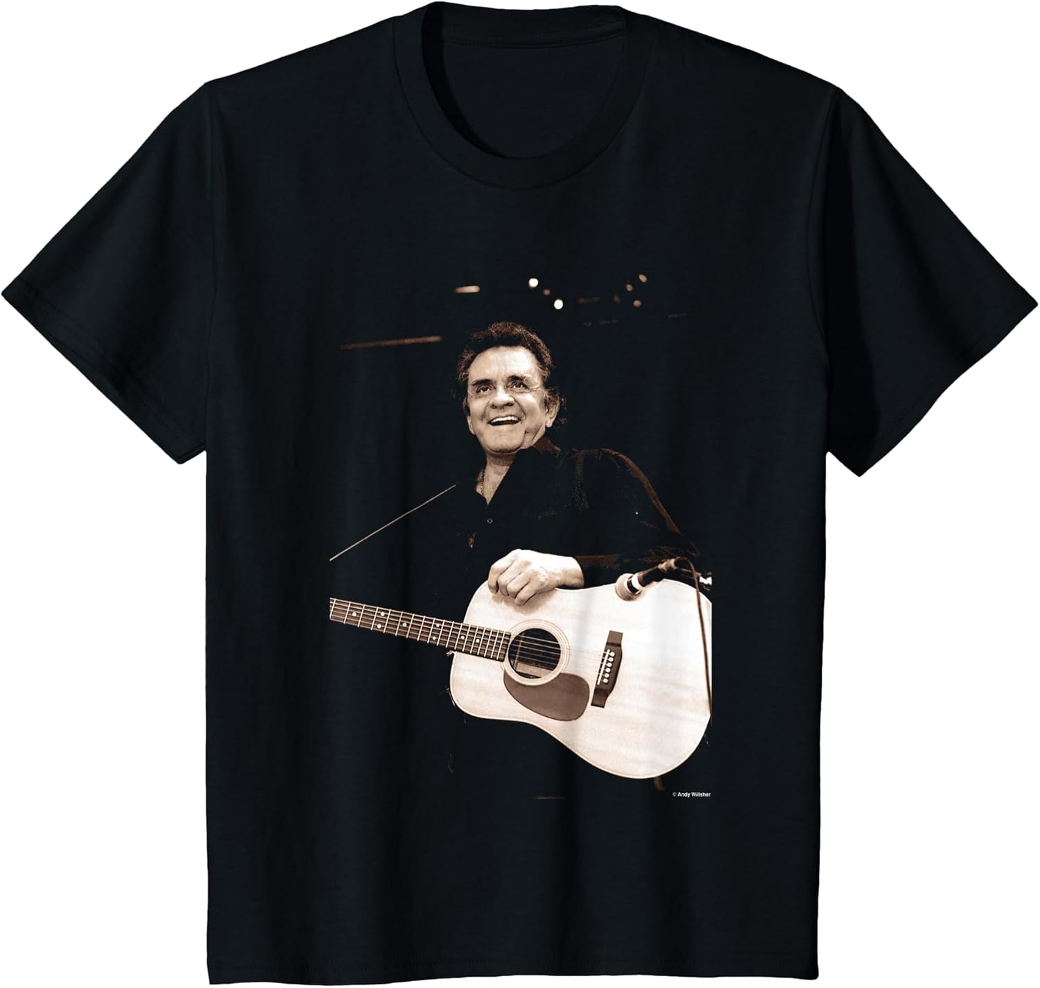 Johnny Cash Playing Live Glastonbury 1994 by Andy Willsher