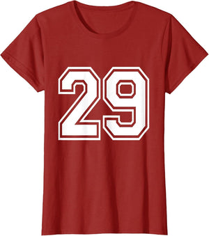 Number 29 Varsity Sports Team Jersey 29th Birthday 29 Years