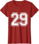 Number 29 Varsity Sports Team Jersey 29th Birthday 29 Years
