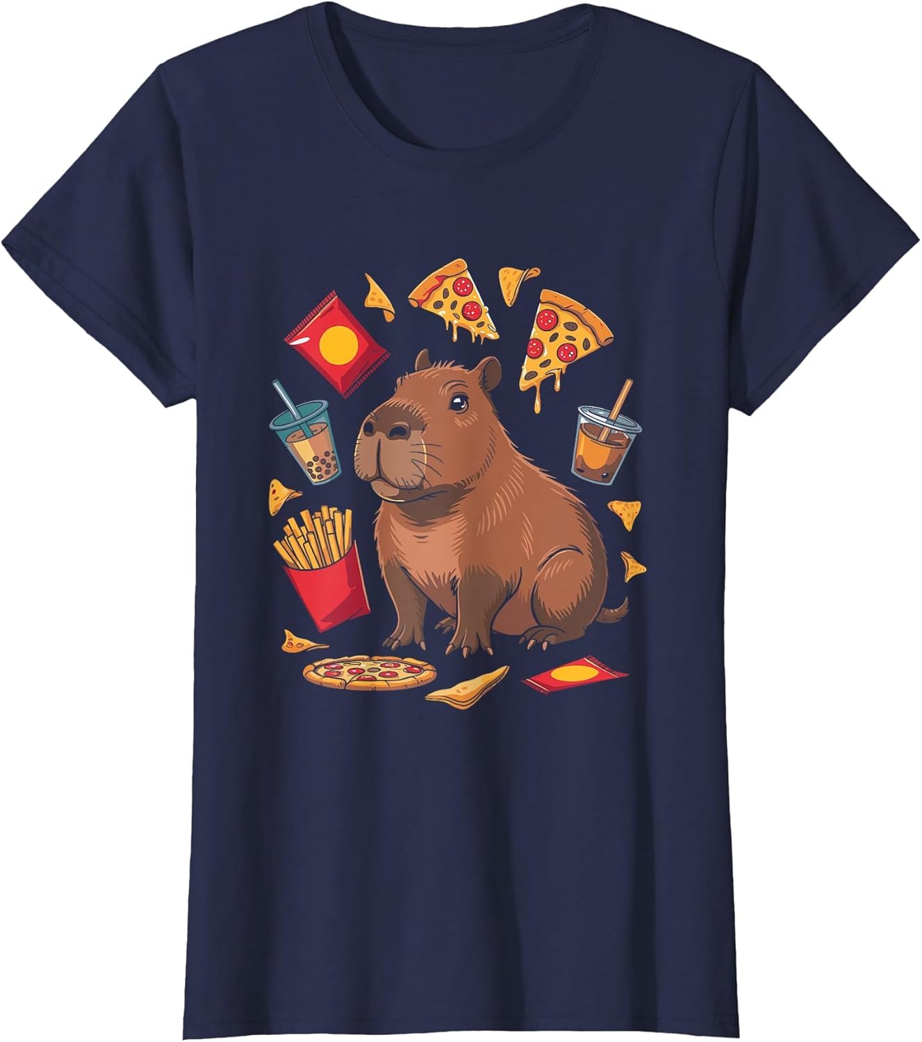Bubble Tea Pizza Snack Lover Capybara