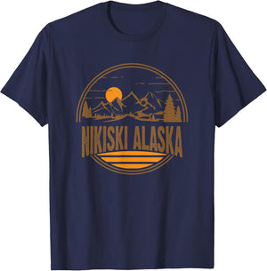Vintage Nikiski, Alaska Mountain Hiking Souvenir Print
