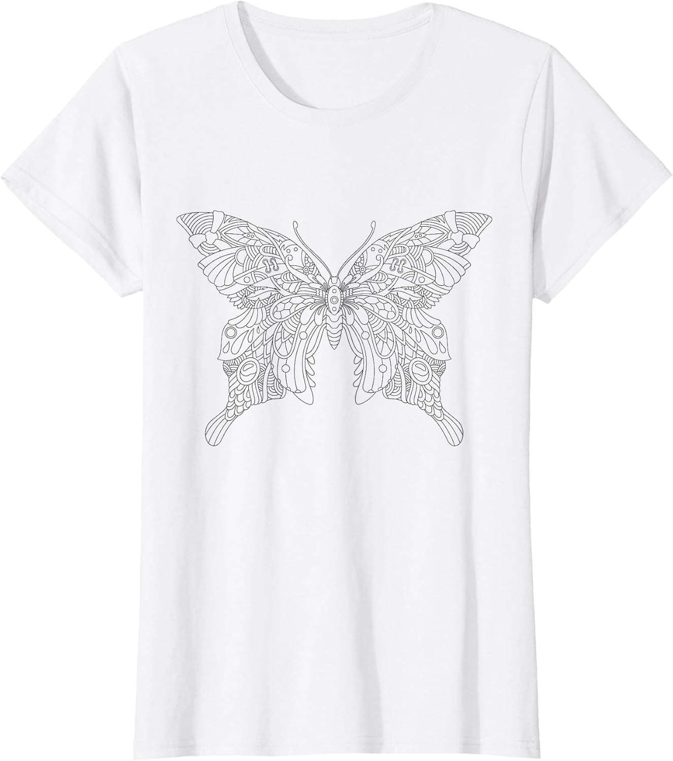 Butterfly Mandala for Children to Paint and Color in