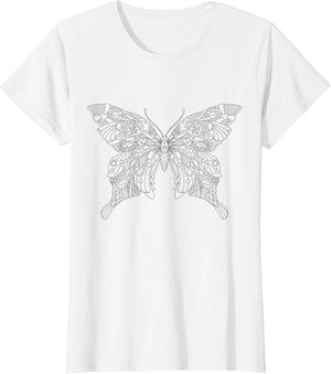 Butterfly Mandala for Children to Paint and Color in