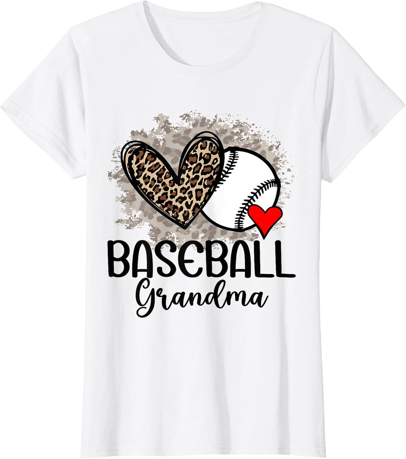 Baseball Grandma Funny Leopard Heart Proud Baseball Grandma
