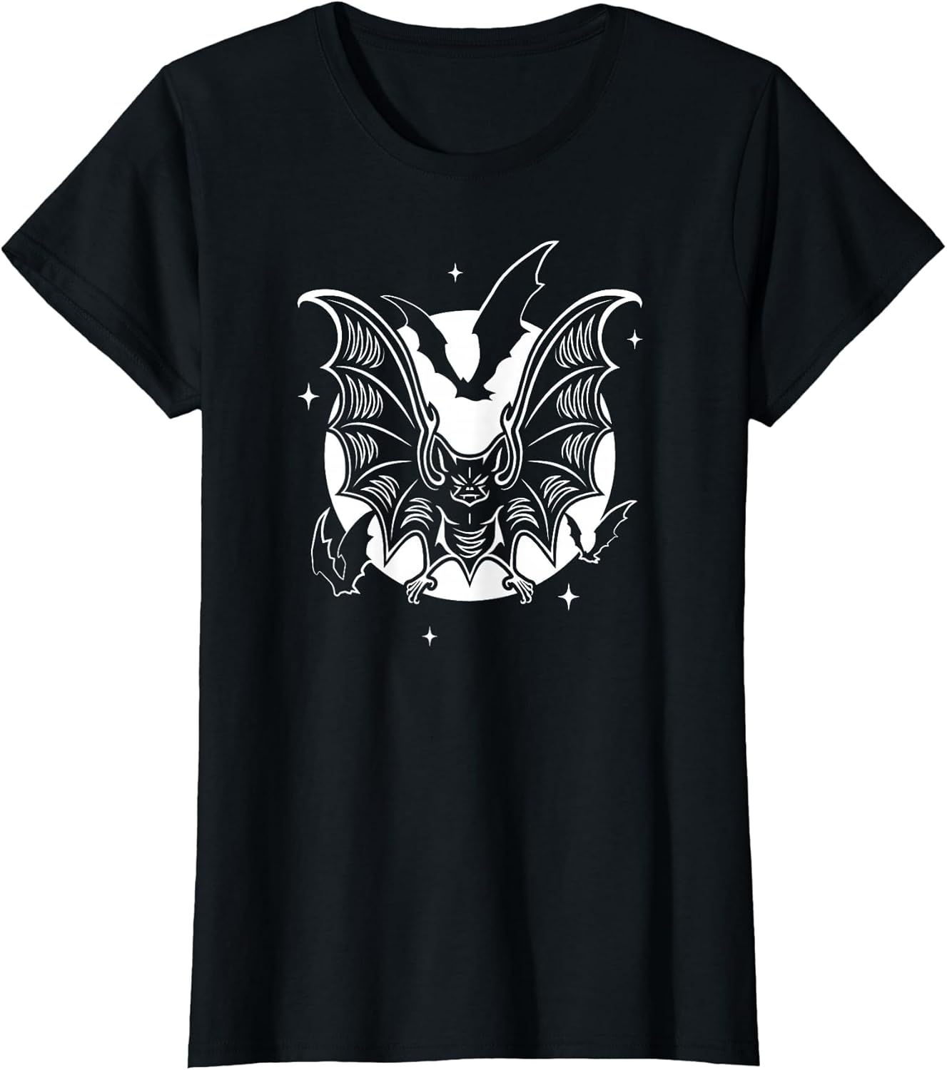 Vampire Bats and Moon with Stars at Night Halloween Goth