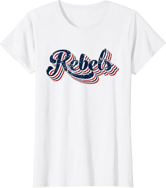 Rebels Patriotic USA America Proud 4th of July Retro Graphic