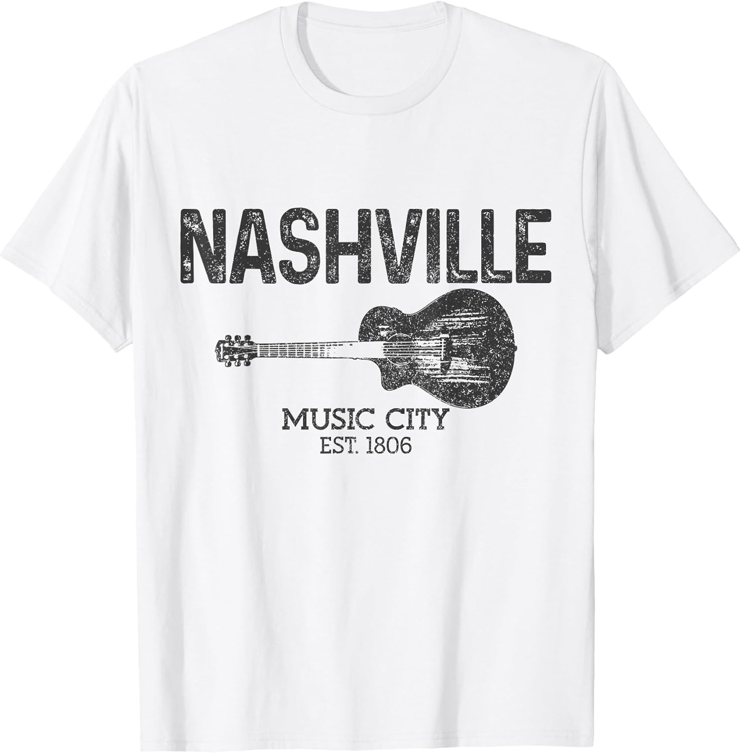 Nashville Est 1806 Guitar Vintage Country Music City