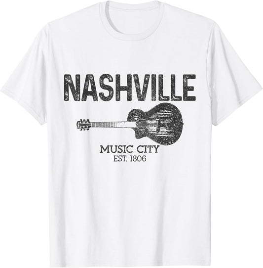 Nashville Est 1806 Guitar Vintage Country Music City