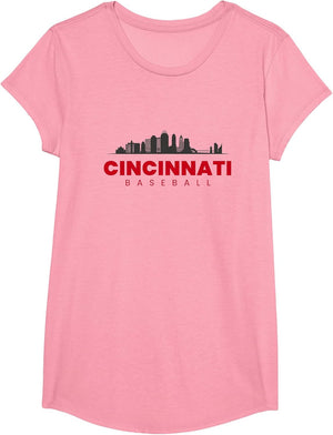Cincinnati Baseball Vintage City Skyline Baseball Lover