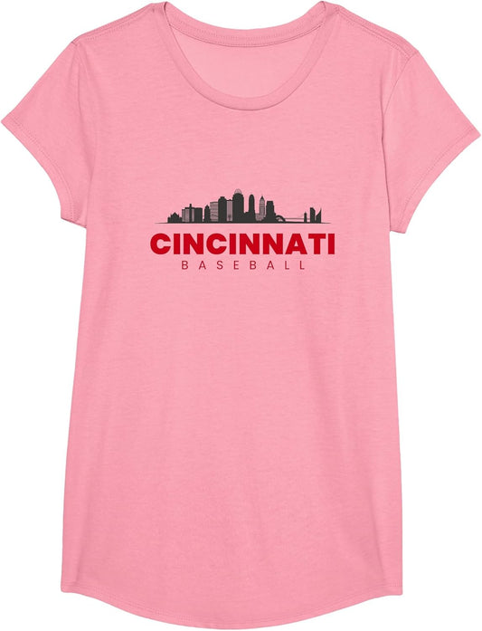 Cincinnati Baseball Vintage City Skyline Baseball Lover