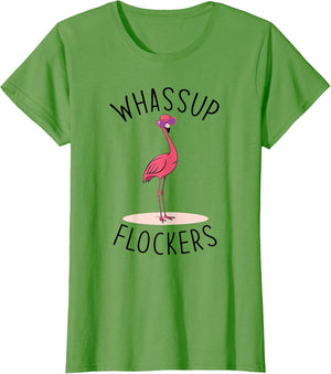 Whassup Flockers? Funny Vintage Pink Flamingo Sunglasses