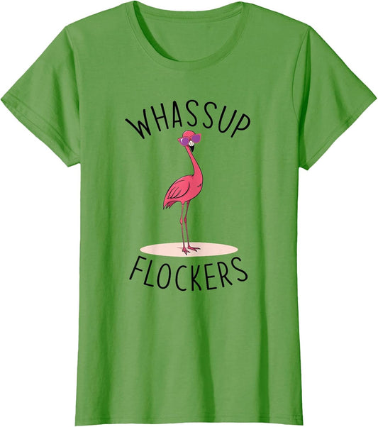 Whassup Flockers? Funny Vintage Pink Flamingo Sunglasses