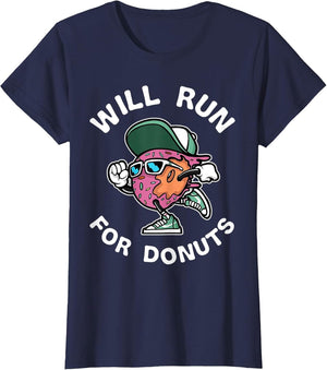 Runner Will Run for Donuts Funny Runner Marathon Running