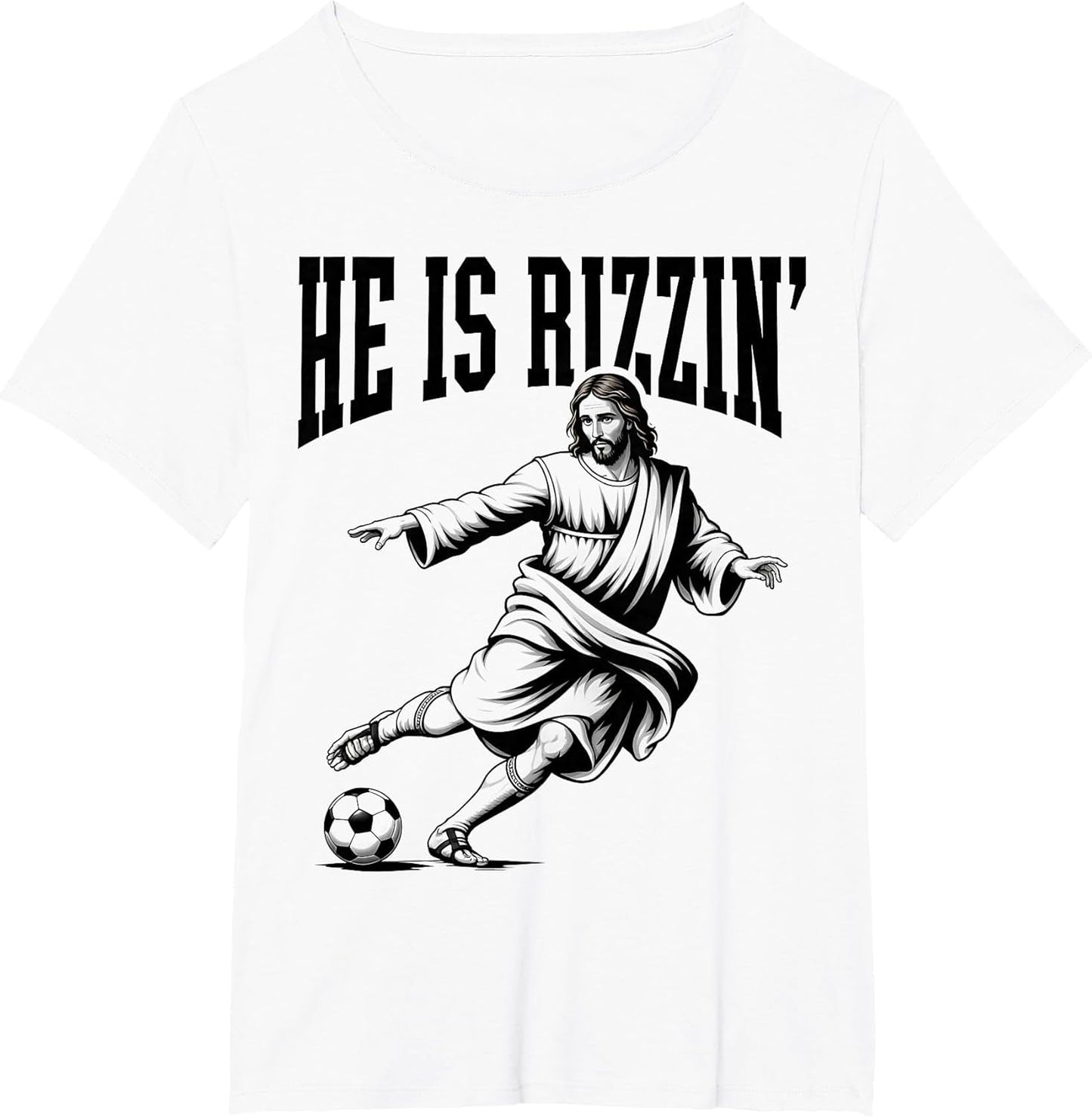 Rizzen Funny Sports Rizz He is Rizzin Jesus Playing Soccer
