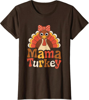 Cute I'm The Mama Turkey Funny Family Feast Mom Thanksgiving