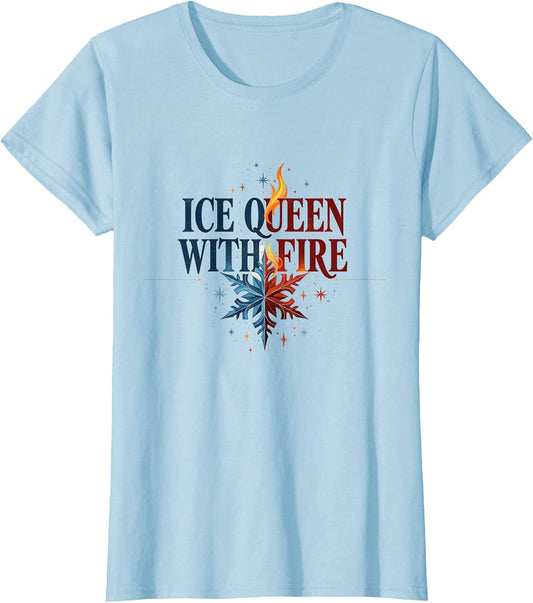 Ice Queen with Fire Snowflake Winter Design