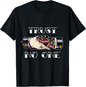 Trust No One Vintage Snake Hand Shake