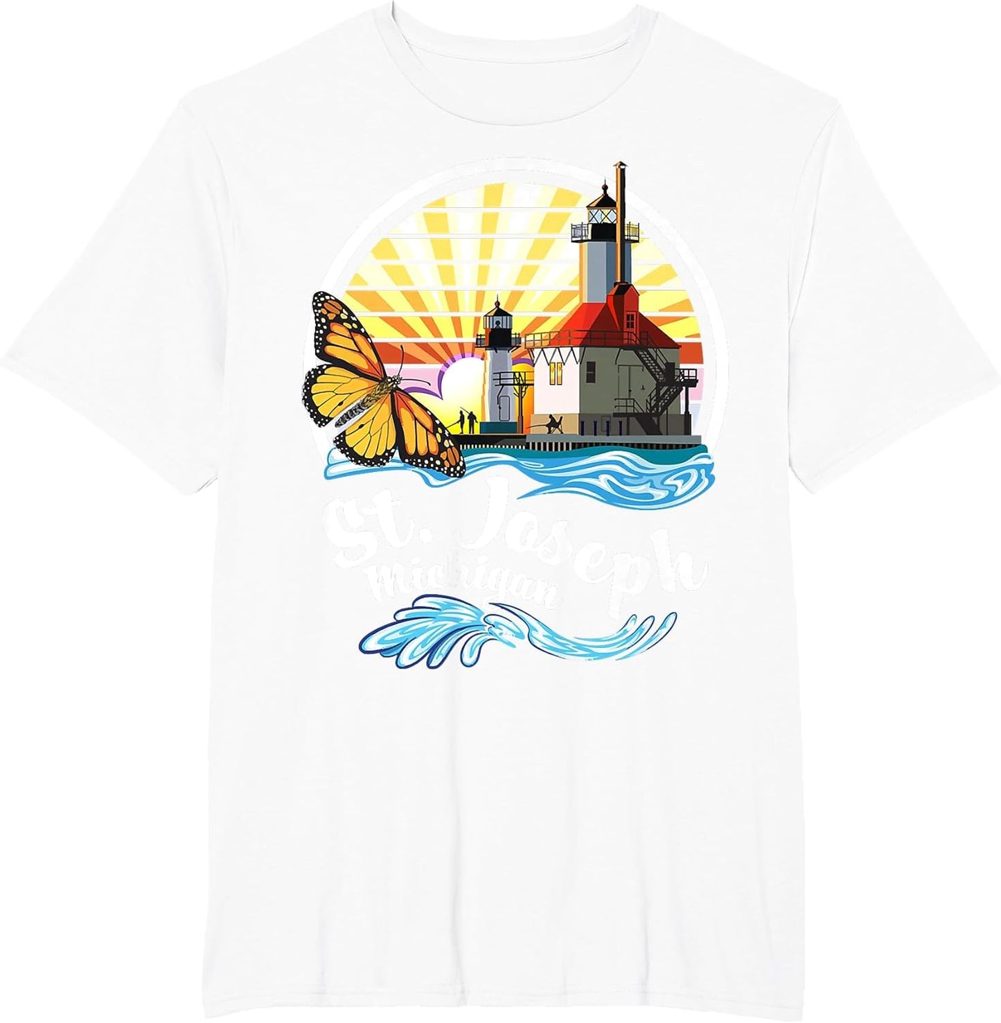 St. Joseph MI Lighthouses & Butterfly at Silver Beach Design
