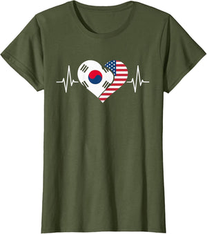 Half American Half Korean USA Flag South Korea America