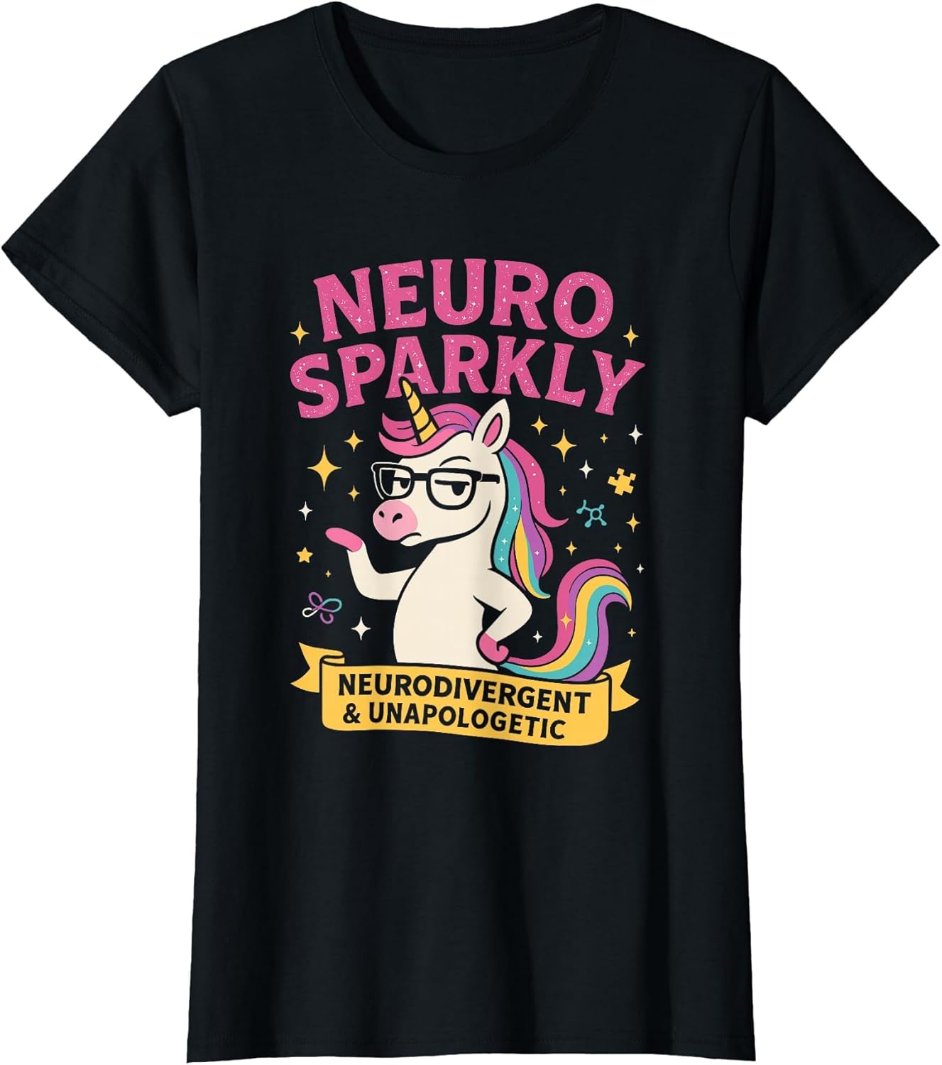 Neuro Sparkly Autism Awareness Neurodivergent ADHD Unicorn