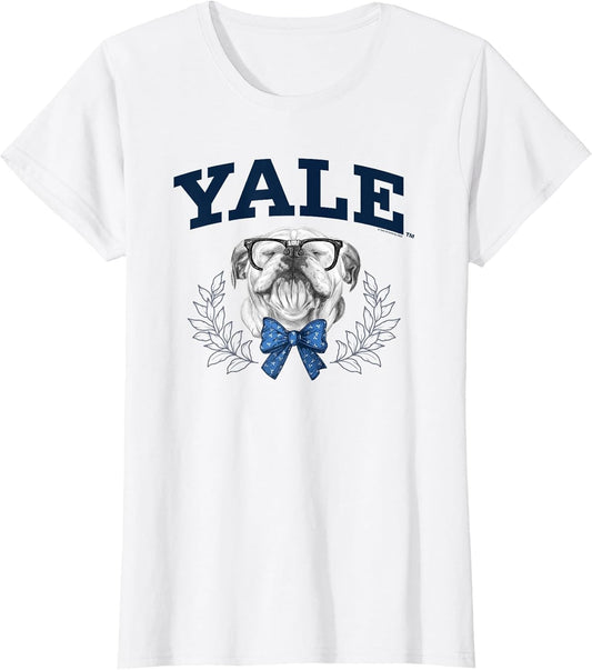Yale University Bulldog Handsome Dan with Glasses and Bow