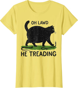 Oh Lawd He Treading Funny Fat Cat Lover Funny Memes Cat Mom