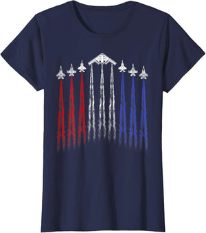 4th of July Fighter Jet Airplane Red White Blue Patriotic