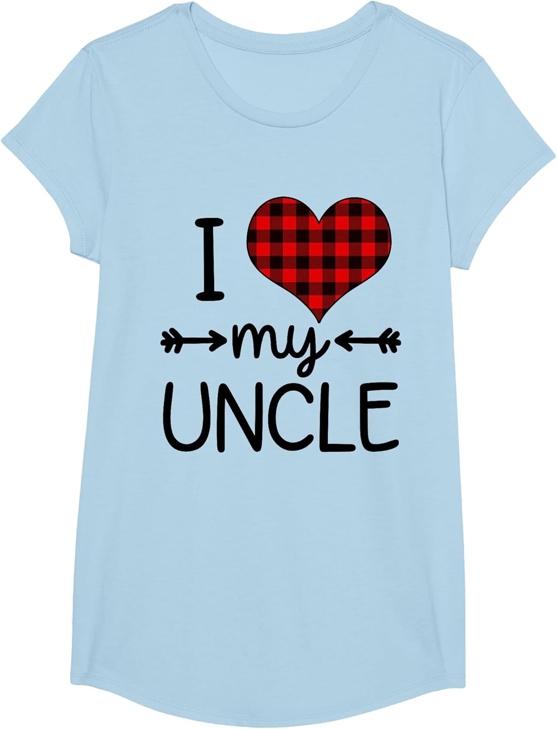 I Love My Uncle Heart Plaid for Babies and Toddlers