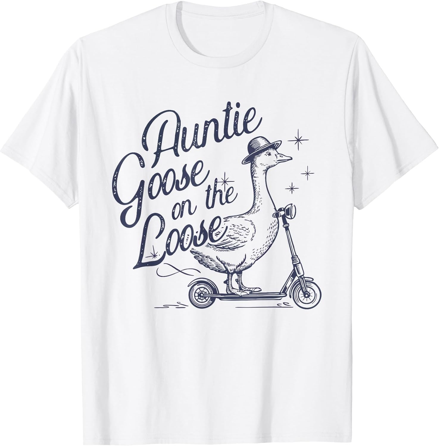 Auntie Goose on The Loose Funny Scooter Animal Retro